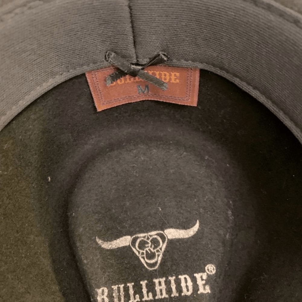 BullHide Cowgirl Cowboy Hat Black Wool Pink Calf Hair Jewel Studded Hatband S/M - Picture 4 of 8